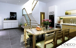 Tổng thể nhà ở liền kề phong cách trẻ trung, cá tính trên phố Nguyễn An Ninh