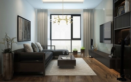 Nâu trầm ấm áp tại căn hộ Mipec Riverside